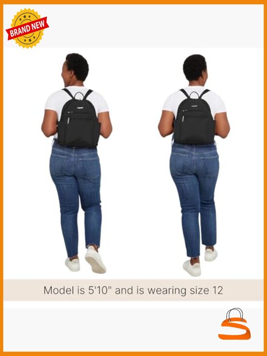 Anti-theft Travel Backpack w/ RFID 10x13 Slash-Resistant Nylon Daypack